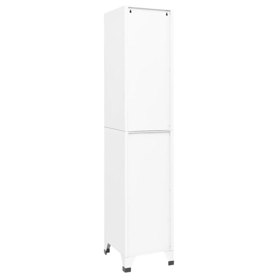 Locker Cabinet White 38x40x180 cm Steel