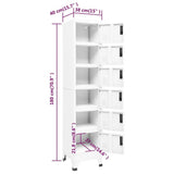 Locker Cabinet White 38x40x180 cm Steel