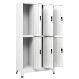 Locker Cabinet White 90x45x180 cm Steel - 45-Degree Angle