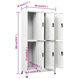 Locker Cabinet White 90x45x180 cm Steel