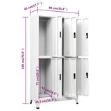 Locker Cabinet White 90x45x180 cm Steel - Low Angle