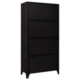 Locker Cabinet Black 90x45x180 cm Steel - Top-Down View