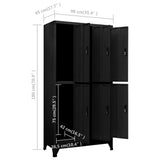 Locker Cabinet Black 90x45x180 cm Steel - Low Angle