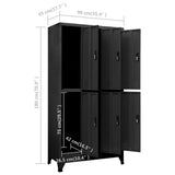 Locker Cabinet Anthracite 90x45x180 cm Steel - Low Angle