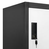 Locker Cabinet Anthracite and White 90x45x180 cm Steel - Close-Up Angle