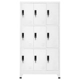 Locker Cabinet White 90x45x180 cm Steel - Front View