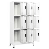 Locker Cabinet White 90x45x180 cm Steel - Side View