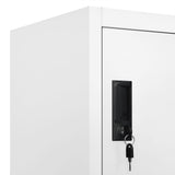 Locker Cabinet White 90x45x180 cm Steel - Close-Up Angle