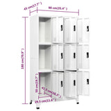 Locker Cabinet White 90x45x180 cm Steel - Low Angle