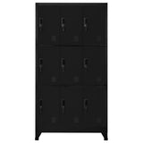 Locker Cabinet Black 90x45x180 cm Steel - Front View