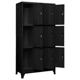 Locker Cabinet Black 90x45x180 cm Steel - Side View