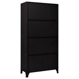 Locker Cabinet Black 90x45x180 cm Steel - 45-Degree Angle
