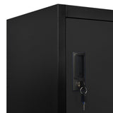 Locker Cabinet Black 90x45x180 cm Steel - Close-Up Angle