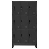 Locker Cabinet Anthracite 90x45x180 cm Steel - Front View