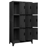 Locker Cabinet Anthracite 90x45x180 cm Steel - Side View
