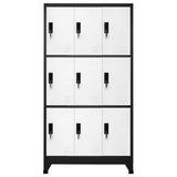 Locker Cabinet Anthracite and White 90x45x180 cm Steel