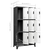 Locker Cabinet Anthracite and White 90x45x180 cm Steel - Low Angle