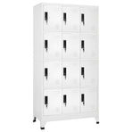 Locker Cabinet White 90x45x180 cm Steel