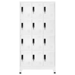 Locker Cabinet White 90x45x180 cm Steel