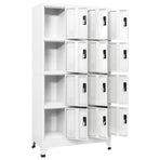 Locker Cabinet White 90x45x180 cm Steel