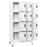 Locker Cabinet White 90x45x180 cm Steel - Side View