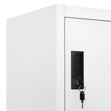 Locker Cabinet White 90x45x180 cm Steel - Close-Up Angle