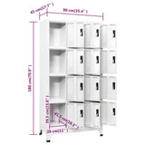 Locker Cabinet White 90x45x180 cm Steel - Low Angle
