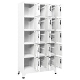Locker Cabinet White 90x40x180 cm Steel - Side View
