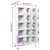 Locker Cabinet White 90x40x180 cm Steel - Low Angle