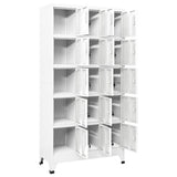 Locker Cabinet Light Grey 90x40x180 cm Steel - Side View