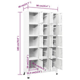 Locker Cabinet Light Grey 90x40x180 cm Steel - Low Angle