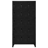 Locker Cabinet Black 90x40x180 cm Steel - Front View