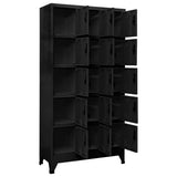 Locker Cabinet Black 90x40x180 cm Steel - Side View