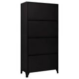 Locker Cabinet Black 90x40x180 cm Steel - 45-Degree Angle