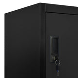 Locker Cabinet Black 90x40x180 cm Steel - Close-Up Angle