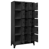 Locker Cabinet Anthracite 90x40x180 cm Steel - Side View