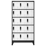 Locker Cabinet Anthracite and White 90x40x180 cm Steel - Front View