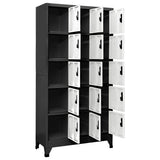 Locker Cabinet Anthracite and White 90x40x180 cm Steel - Side View