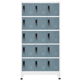 Locker Cabinet Light Grey and Dark Grey 90x40x180 cm Steel - Front View