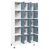Locker Cabinet Light Grey and Dark Grey 90x40x180 cm Steel - Side View