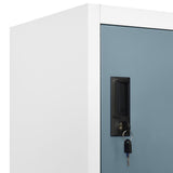Locker Cabinet Light Grey and Dark Grey 90x40x180 cm Steel - Rear View