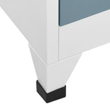 Locker Cabinet Light Grey and Dark Grey 90x40x180 cm Steel - Close-Up Angle