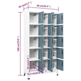 Locker Cabinet Light Grey and Dark Grey 90x40x180 cm Steel - Low Angle