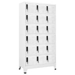 Locker Cabinet White 90x40x180 cm Steel