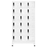 Locker Cabinet White 90x40x180 cm Steel - Front View