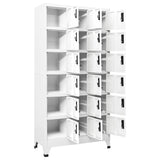 Locker Cabinet White 90x40x180 cm Steel - Side View