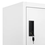 Locker Cabinet White 90x40x180 cm Steel - Close-Up Angle