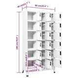 Locker Cabinet White 90x40x180 cm Steel - Low Angle