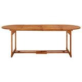 9 Piece Garden Dining Set 220x90x75 cm Solid Wood Acacia - Rear View