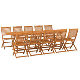 11 Piece Garden Dining Set 280x90x75 cm Solid Wood Acacia - Front View
